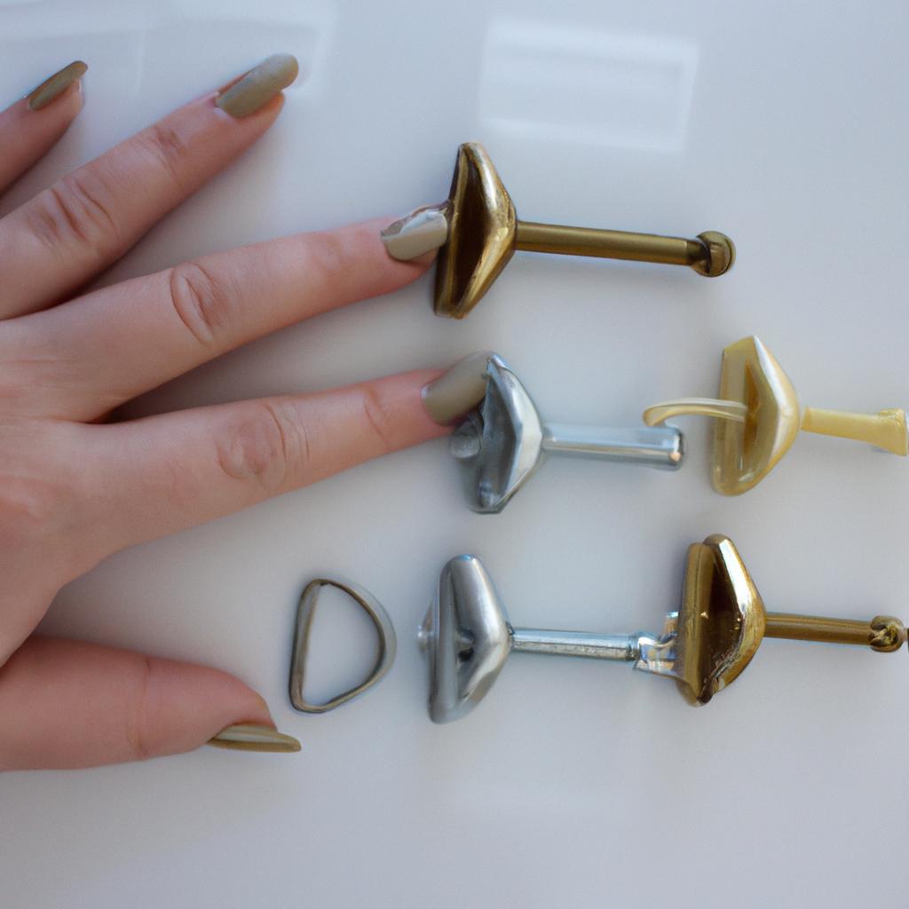 Woman holding different cabinet pulls